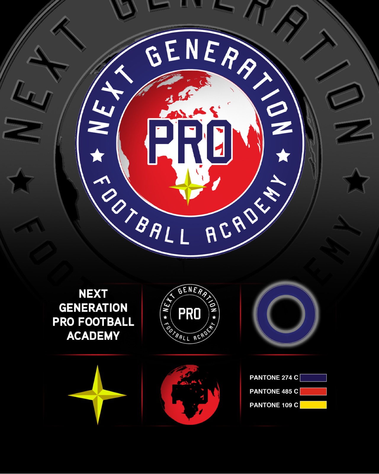 Embroidered legacy academy badge on a premium black jersey